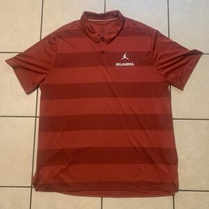 Nike Air Jordan Oklahoma Sooners Men's XXL Crimson Red Short Sleeve Polo Shirt